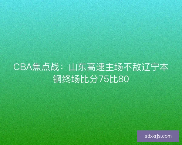 CBA焦点战：山东高速主场不敌辽宁本钢终场比分75比80